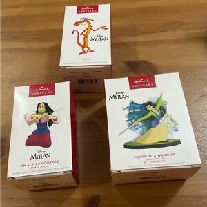 Hallmark: 2023/2024 Keepsake Disney Mulan Ornaments set/bundle all 3 together.